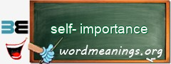 WordMeaning blackboard for self-importance